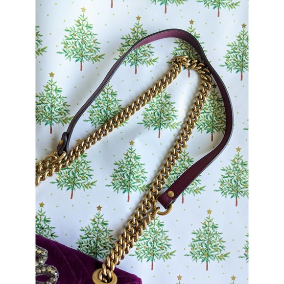 Gucci Velvet Matelasse Embroidered Mini GG Marmont - Picture 9 of 11